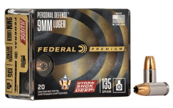 FED HYDRA-SHOK DEEP 9MM 135GR HP 20