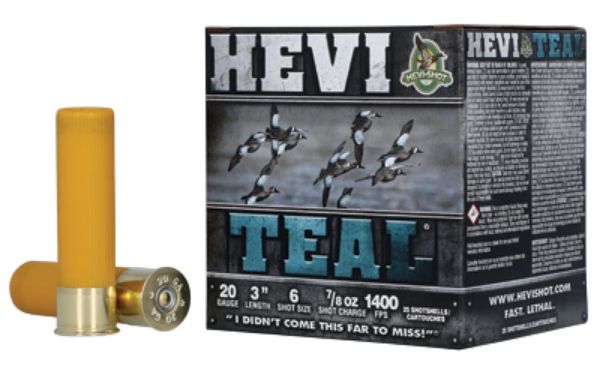 HEVI TEAL 20GA 3" #6 25/250