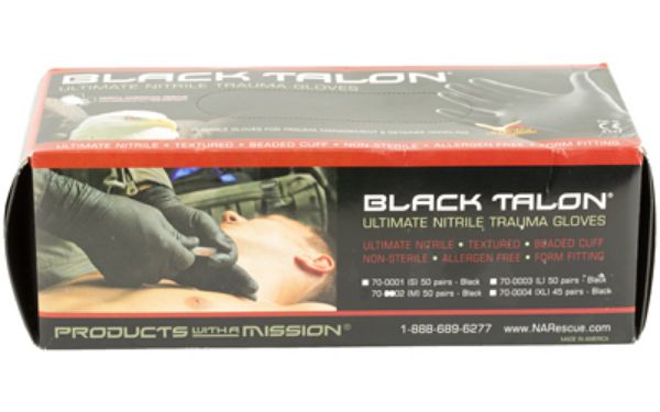 NAR GLOVES BLACK NITRILE MED 50 PAIR