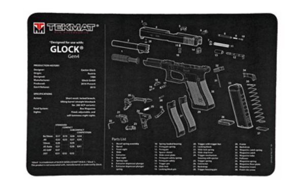 TEKMAT PISTOL MAT FOR GLK GEN 4 BLK