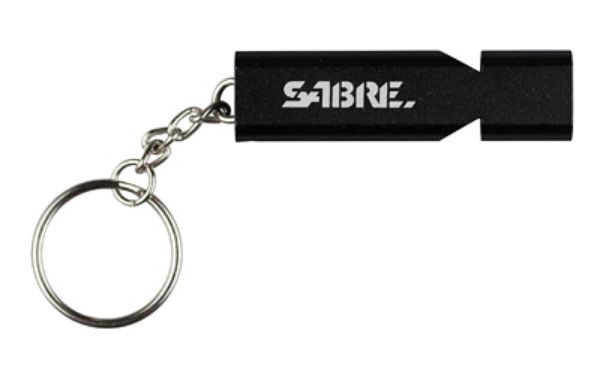 SABRE WHISTLE W/LANYARD BLACK