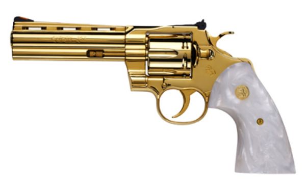 COLT PYTHON 357MAG 5" 6RD 24K GOLD