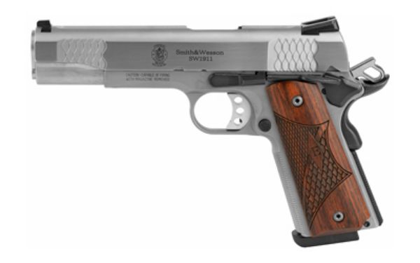 S&W 1911 E 45ACP 8RD 5" STS WD 3DOT