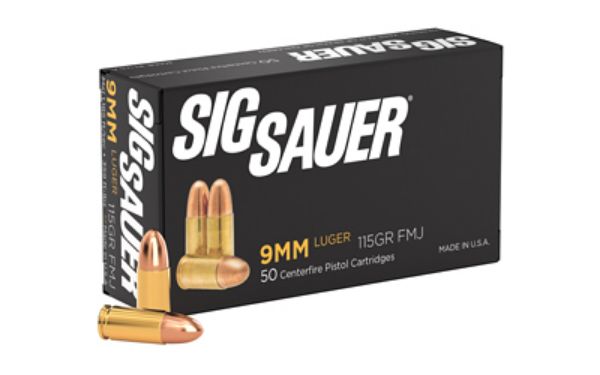 SIG AMMO 9MM 115GR FMJ 50/500